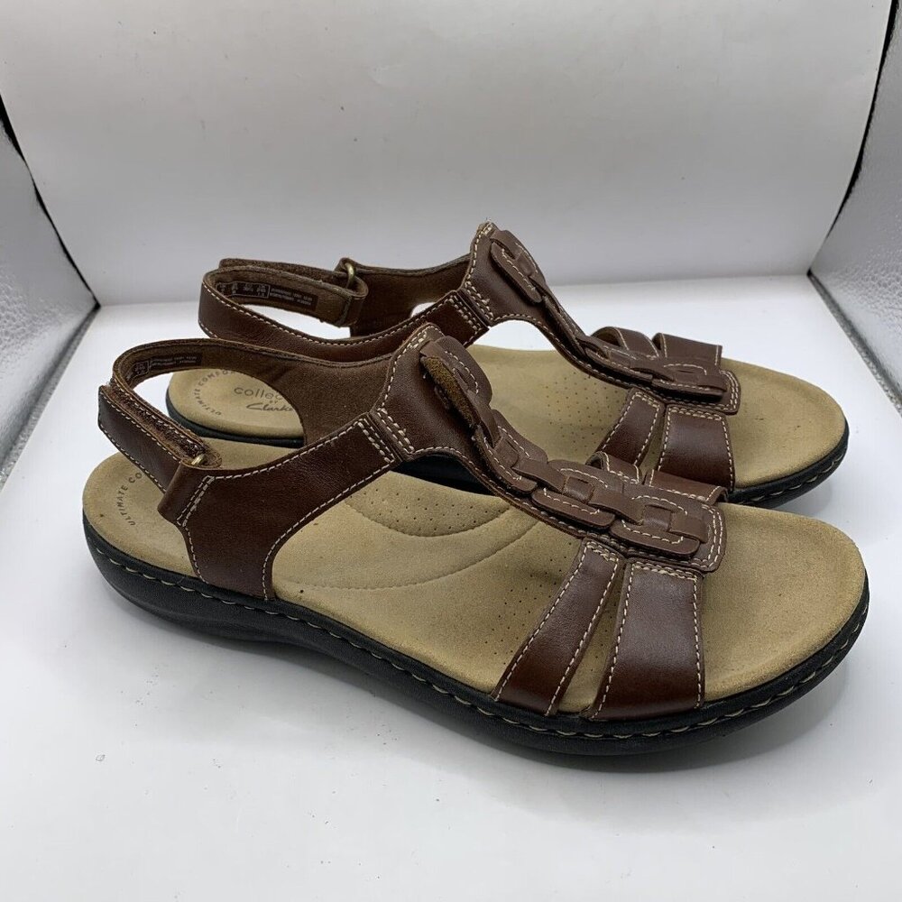 Clarks Laurieann Kay Women's T-Strap brown leather size 8.5M - Picture 3 of 7